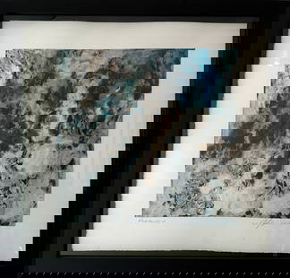 BERNIER, Carol (1963): Avalanche (2018) Technique mixte signée et datée au bas à droite. 28 x 28 cm