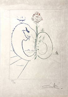 D'après DALI, Salvador (1904-1889): Babaouo Lithographie en couleur sur papier japon. Justifié au crayon en bas à gauche 130/144 et signé en bas à droite. 36 x 26 cm (à vue)