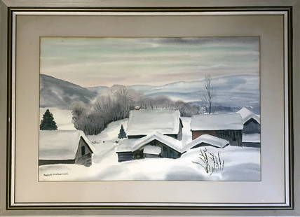 MALCZEWSKI, Rafal (1892-1965): Paysage hivernal Aquarelle signée au bas à gauche. 52 x 68 cm