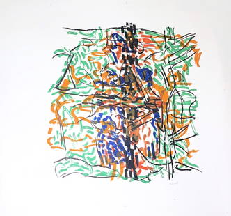 RIOPELLE, Jean-Paul (1923-2002): Décembre 1971 Lithographie sur papier Velin d'Arches (filigrane) signée au bas à droite et justifiée H.C. au bas à gauche. Légères pliures sur le côté de