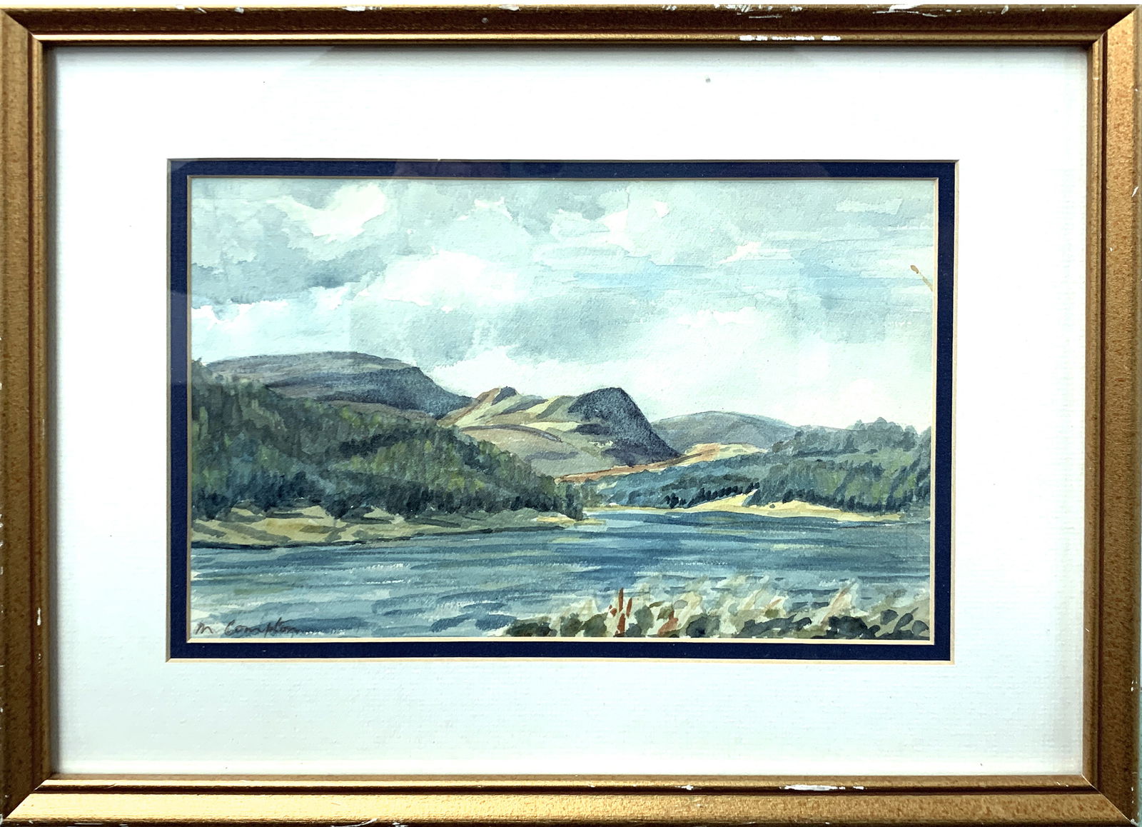 ÉCOLE CANADIENNE XXe: Huile sur papier signée M Compton au bas à gauche. 17 cm x 26 cm(à vue)