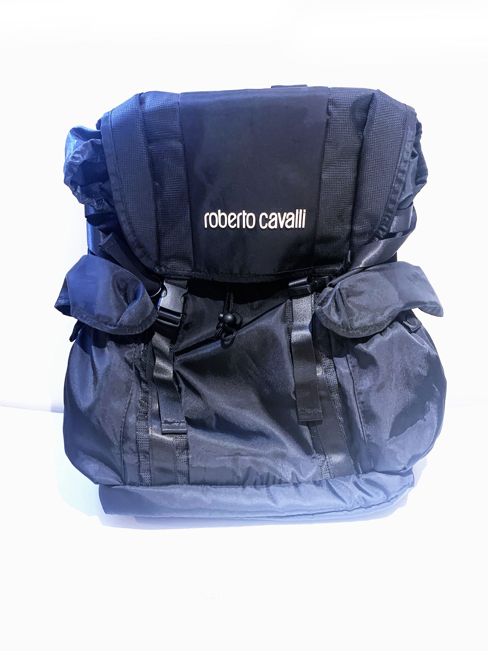 ROBERTO CAVALLI: Sac à dos en toile de nylon Roberto Cavalli. Item neuf avec son étiquette.