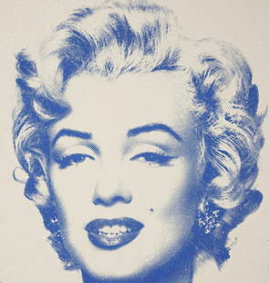 Mr. Brainwash: Diamond Girl, 2016 (Marilyn Monroe): Mr.Brainwash: Diamond Girl, 2016. (Blue) Featuring Marilyn Monroe. Silkscreen on paper with crushed glass. 22.5 x 22.5". Hand-signed and numbered edition 34/90. Provenance: Acquired directly from