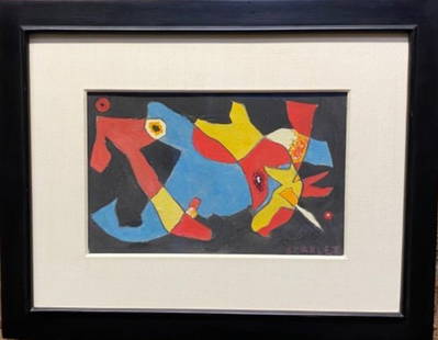Rolph Scarlett: Untitled, c.1940s Watercolor and Ink on paper: Rolph Scarlett: Untitled, Watercolor and Ink on paper. Hand-signed lower right Scarlett. c.1940s. 6.5 x 10.5”, Framed 14 x 17.5". Provenance: Rago Auctions, Jessica Leigh Collection, Bedford