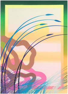 Sam Friedman: Second Beach Monoprint, 2018: Sam Friedman: Second Beach Monoprint #47, 2018 Screenprinted monoprint on paper. 30 x 22” or 76.2 x 55.9 cm. Edition 1/1 Hand-signed. This is a unique work. Published by Louis Buhl & Co.,