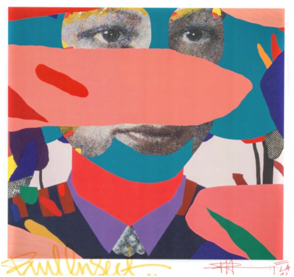 Paul Insect: Allouche Gallery Show Card, 2021: Paul Insect: Limited Edition Allouche Gallery Card, 2021. Hand-signed 12 x 12" Provenance: Allouche Gallery, New York, Heritage Auctions, Bedford Art Gallery Brooklyn, New York. Paul Insect is a promi