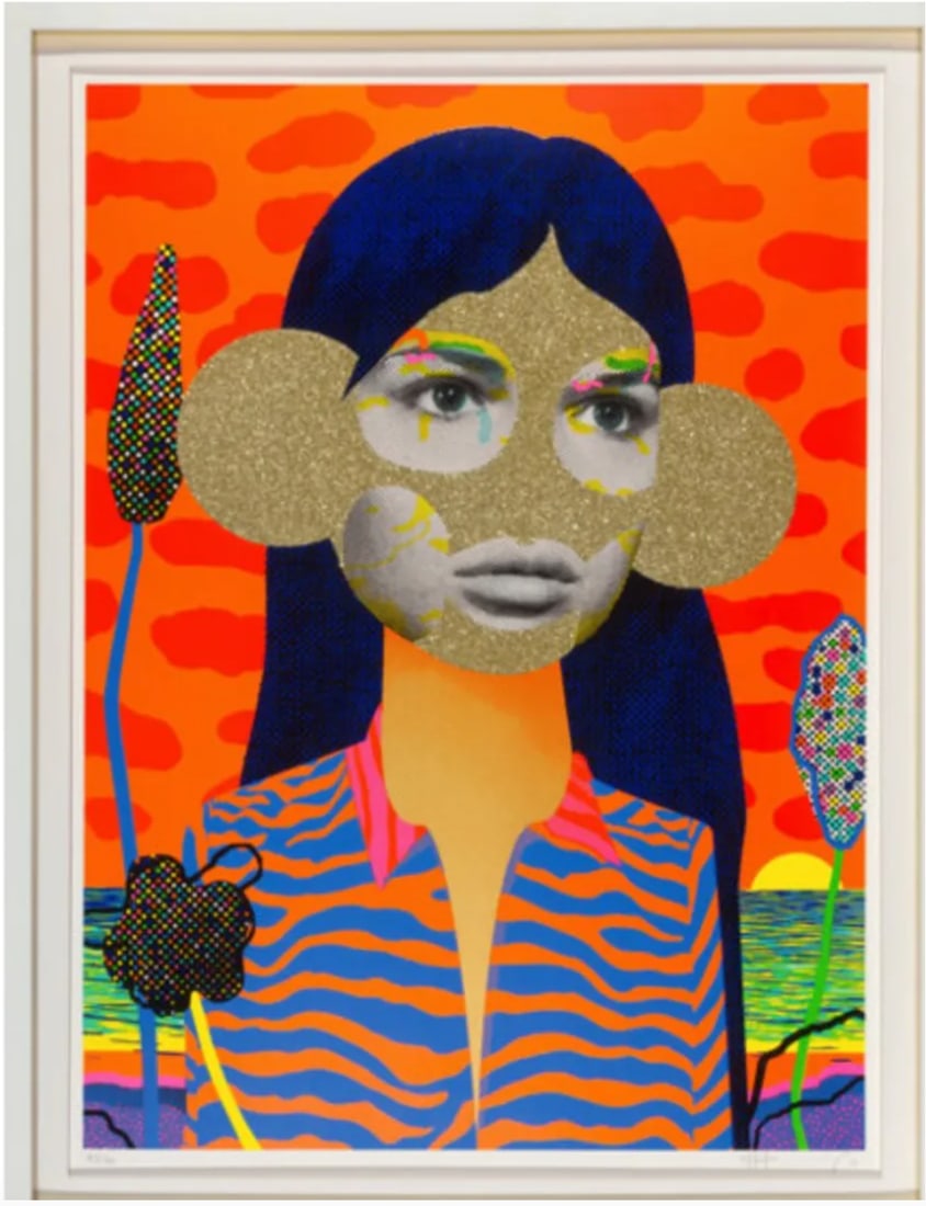 Paul Insect: The Ultimate Journey (Gold), 2018 with "Diamond" dust: Paul Insect: The Ultimate Journey (Gold), 2018 with "Diamond" dust. Screenprint in colors with glitter dust on Somerset paper. 38-1/4 x 28 inches (97.2 x 71.1 cm) (sheet). Framed Dimensions 41.5 X 31.