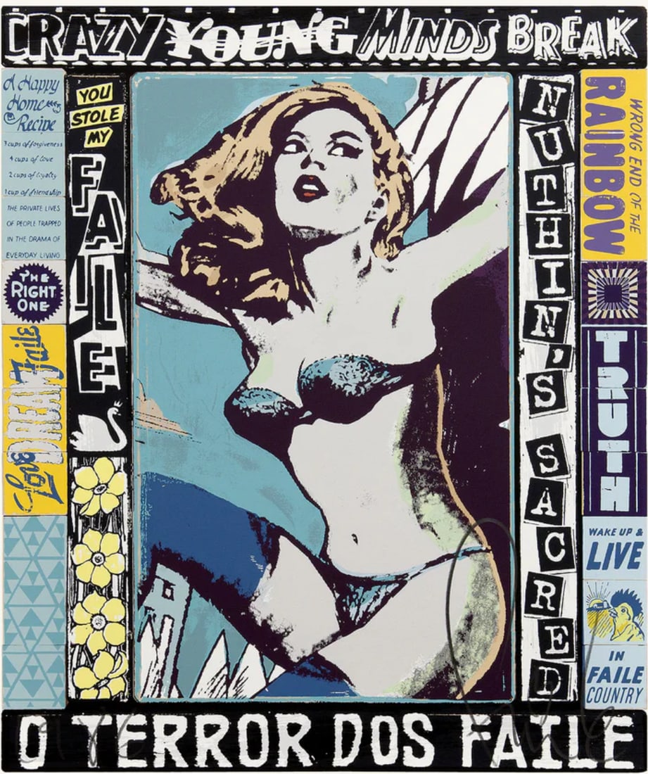 FAILE: The Right One, Happens Everyday, 2014: Faile: The Right One, Happens Everyday, 2014. 24 x 28" Edition of 450. 20 Color Silkscreen Print310gsm on Coventry Rage (Deckle Edge)Hand-Signed, numbered and stamped FAILE 2014. Provenance: Private C