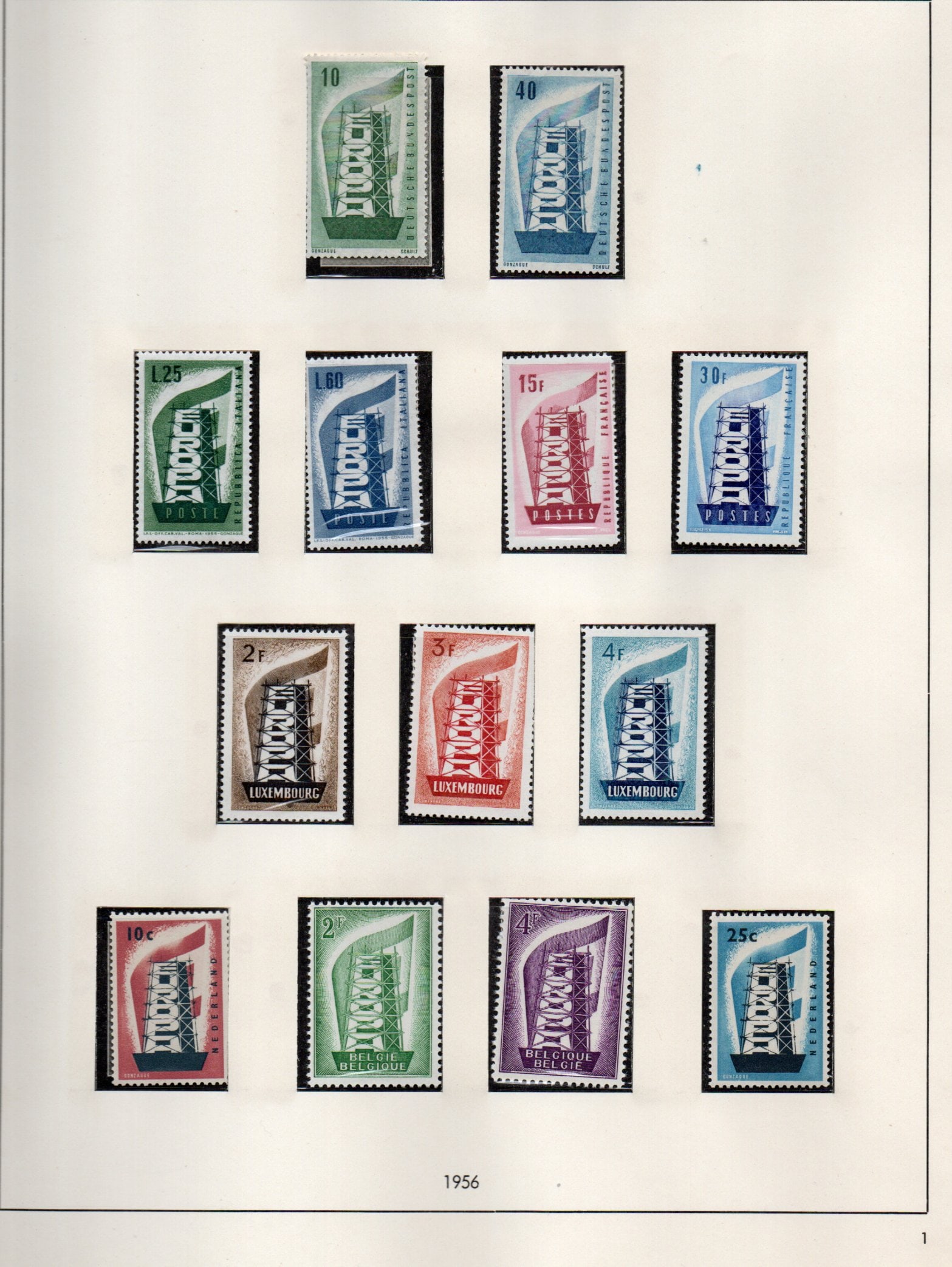 Stamps, Brown album with a collection of MNH CEPT & EUROPA complete sets including rare LUXEMBURG: Stamps, Brown album with a collection of MNH CEPT & EUROPA complete sets including rare LUXEMBURG set , 21 pages including, France, Germany, Island, Danmark, Norge, Great Britain, Greece, Turkey, Nede