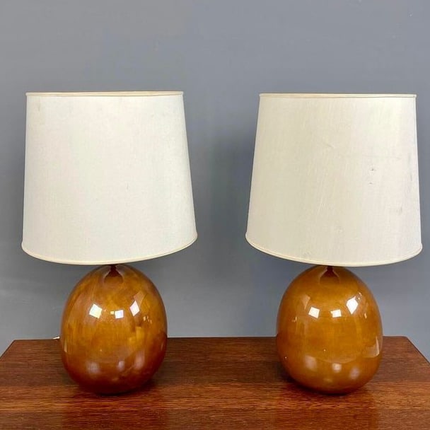FERLARO CERAMIC TABLE LAMPS, A PAIR (1 of 11)