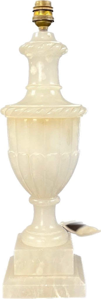 ITALIAN CARVED ALABASTER TABLE LAMP (1 of 7)