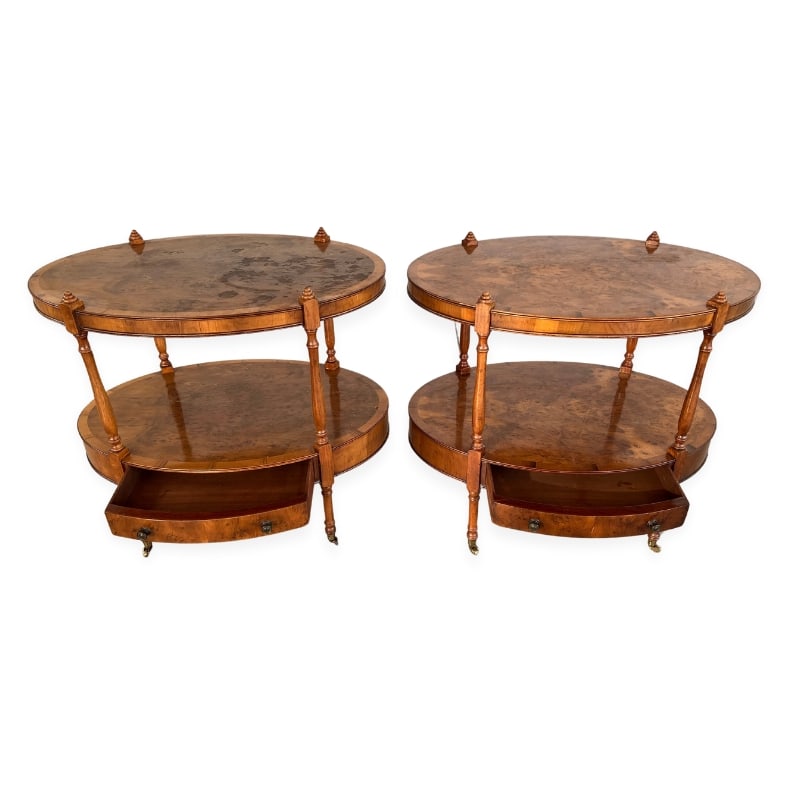 PAIR OF FRENCH INLAID SIDE TABLES (1 of 14)