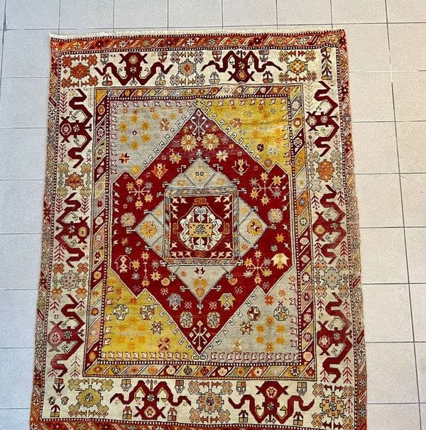 ANTIQUE HAND-KNOTTED TURKISH AREA RUG (1 of 14)