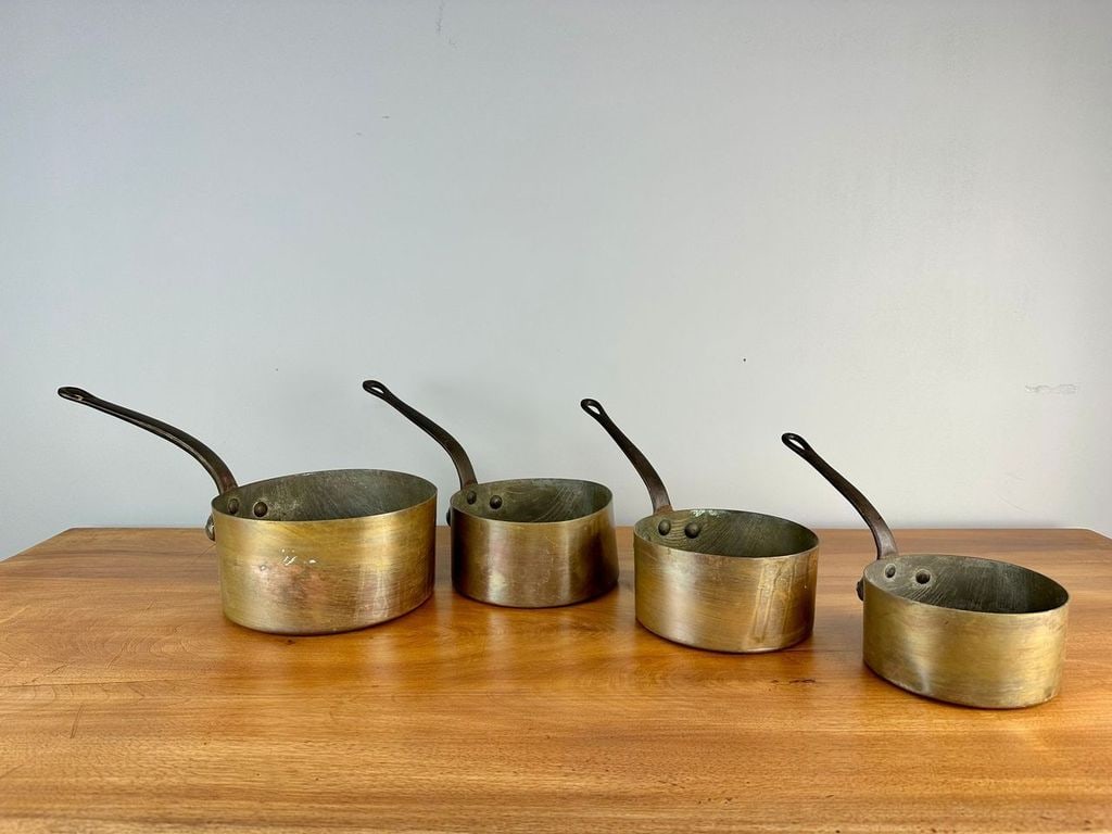 VINTAGE FRENCH COPPER POTS, SET OF 4 (1 of 10)