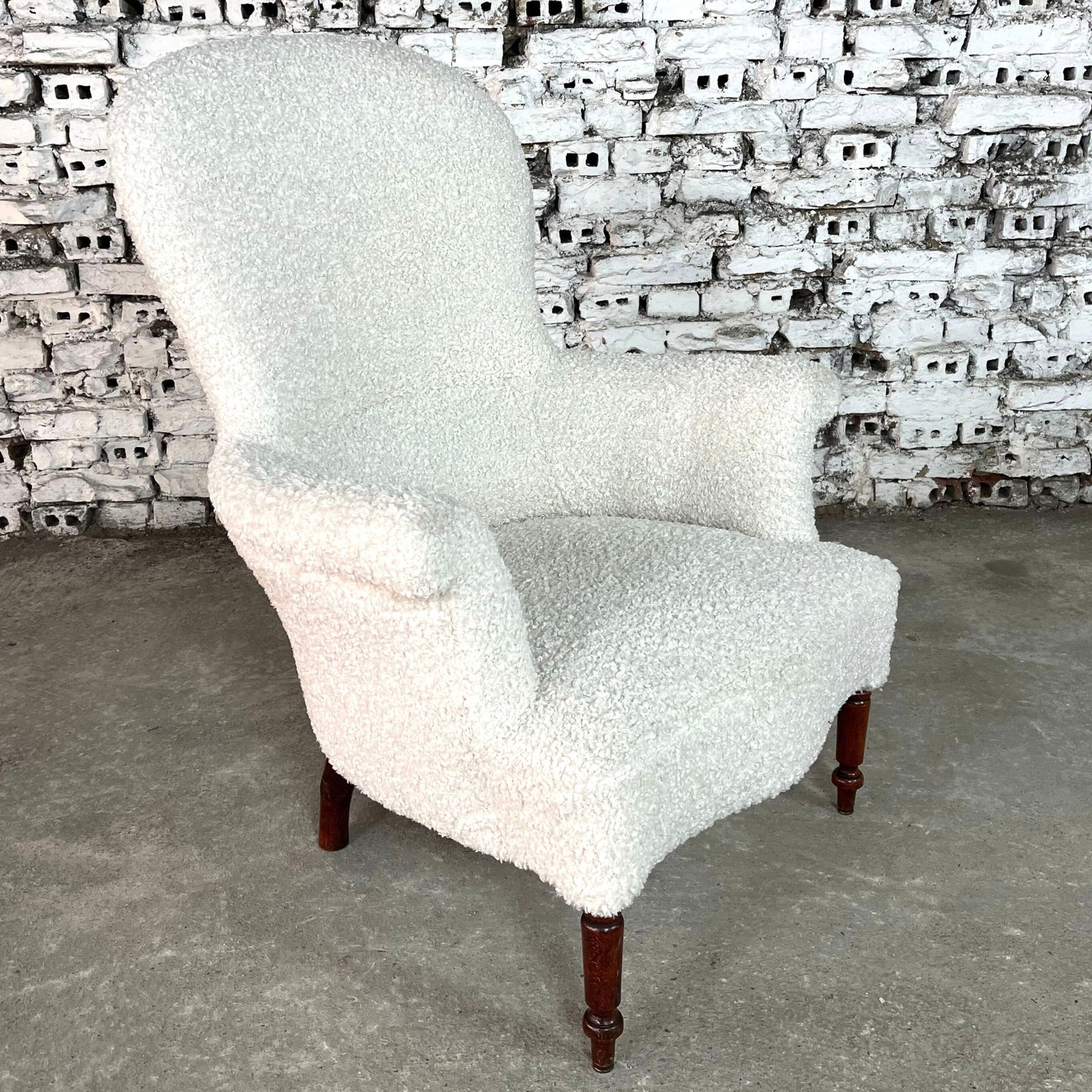 VINTAGE FRENCH REUPHOLSTERED LOUNGE CHAIR (1 of 8)