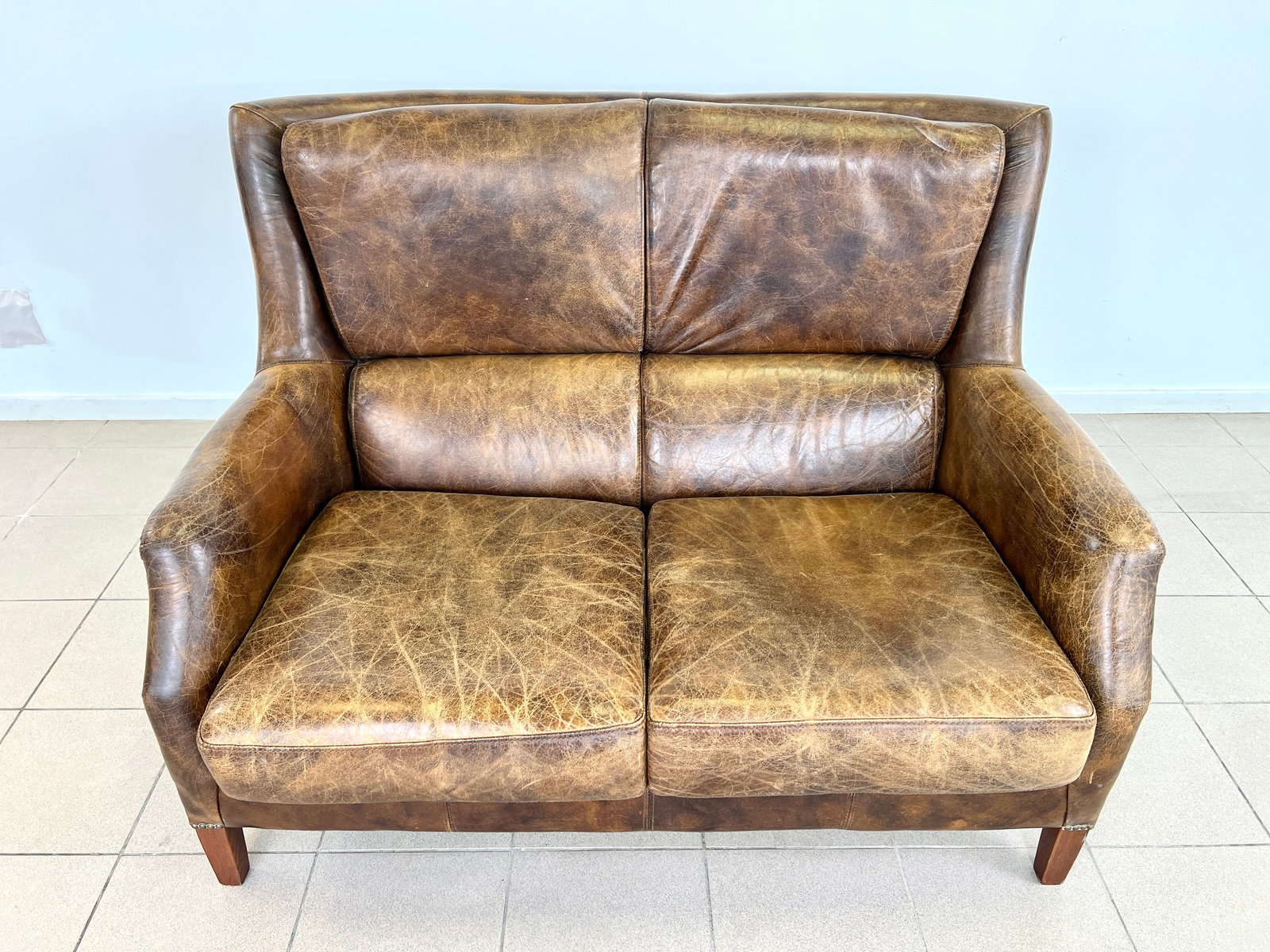 DUTCH 2-SEAT LEATHER SOFA (1 of 8)