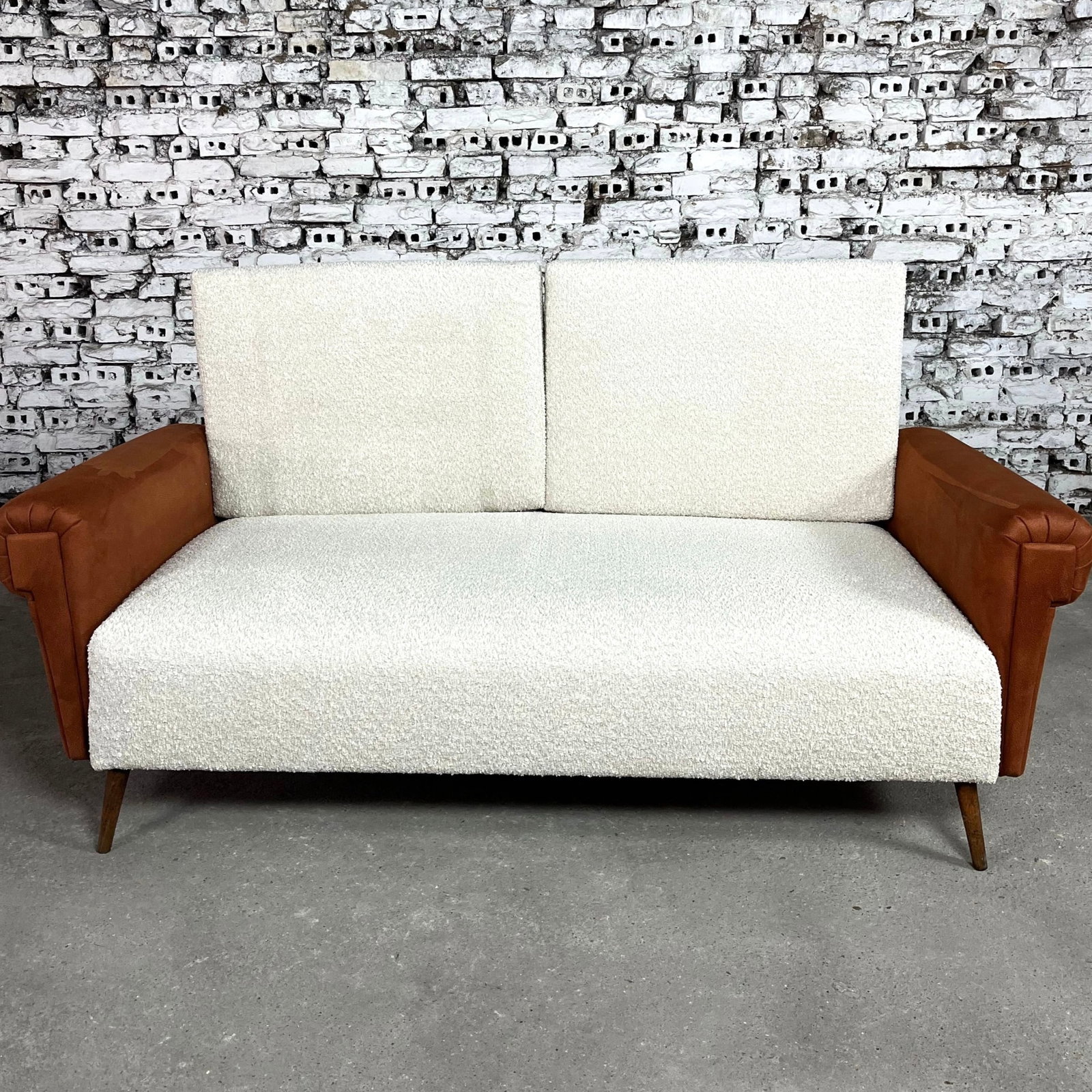 DUTCH SOFA BED  REUPHOLSTERED 1970S (1 of 7)