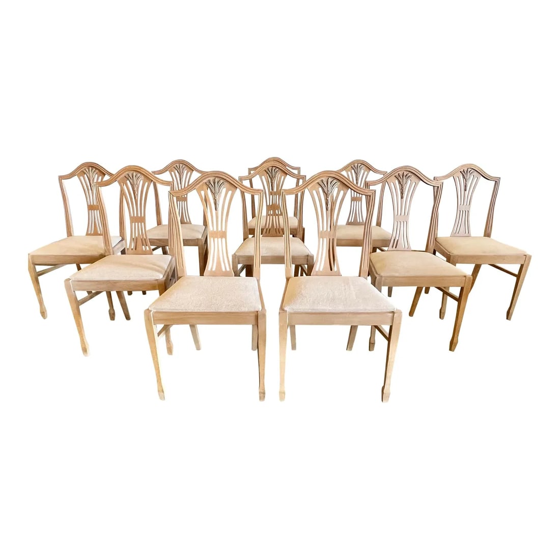 (10) SHERATON STYLE REUPHOLSTERED DINING CHAIRS (1 of 11)