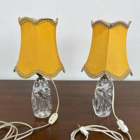 (2) CLEAR MURANO GLASS TABLE LAMPS (1 of 8)