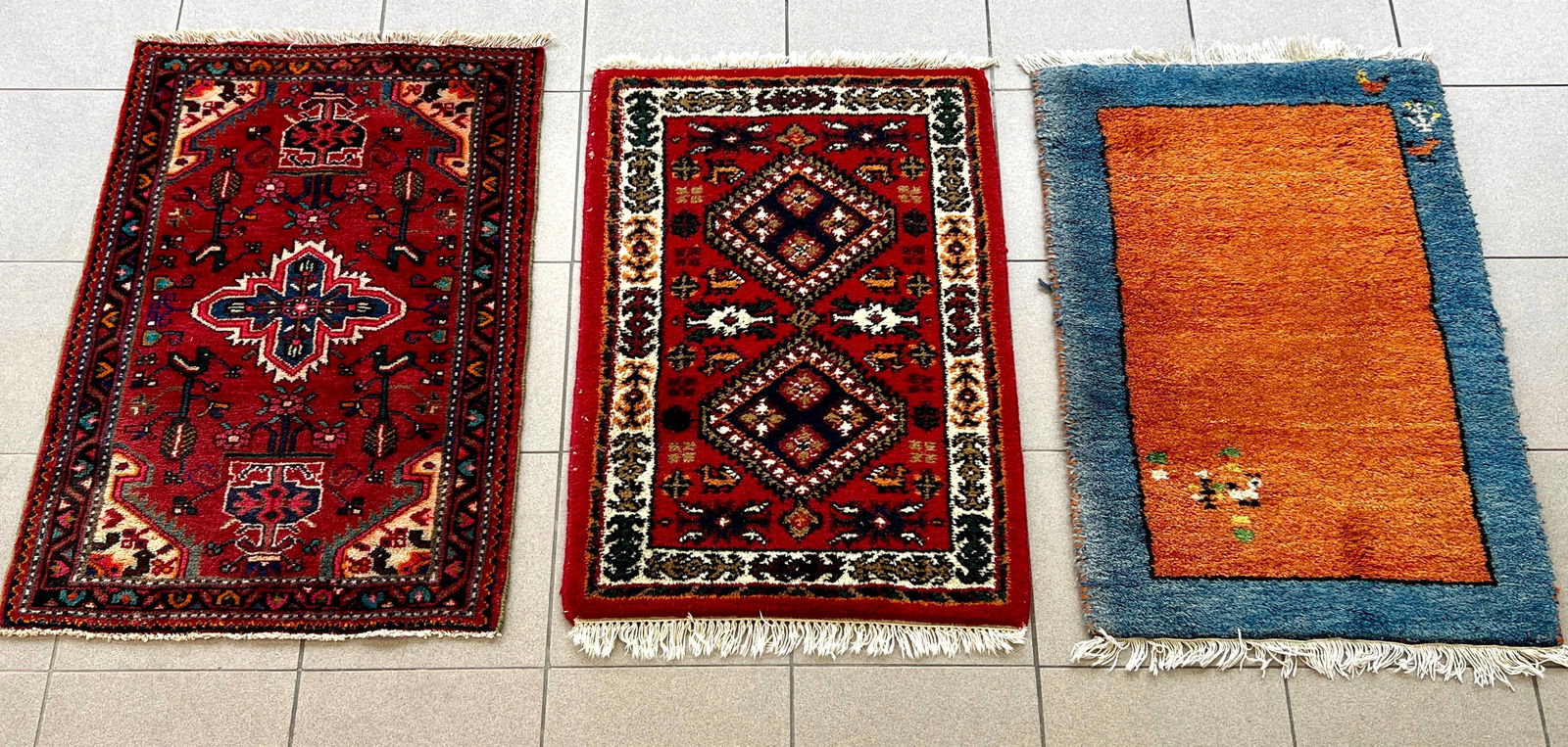 LOT (3) SMALL PERSIAN AREA RUGS (1 of 8)