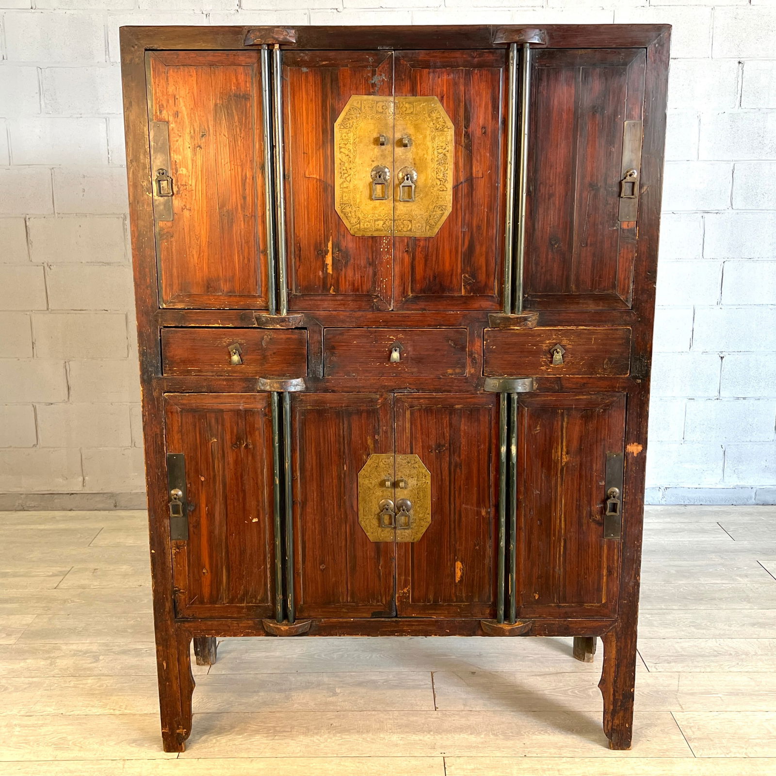 19C JAPANESE PINE CUPBOARD CABINET (1 of 15)