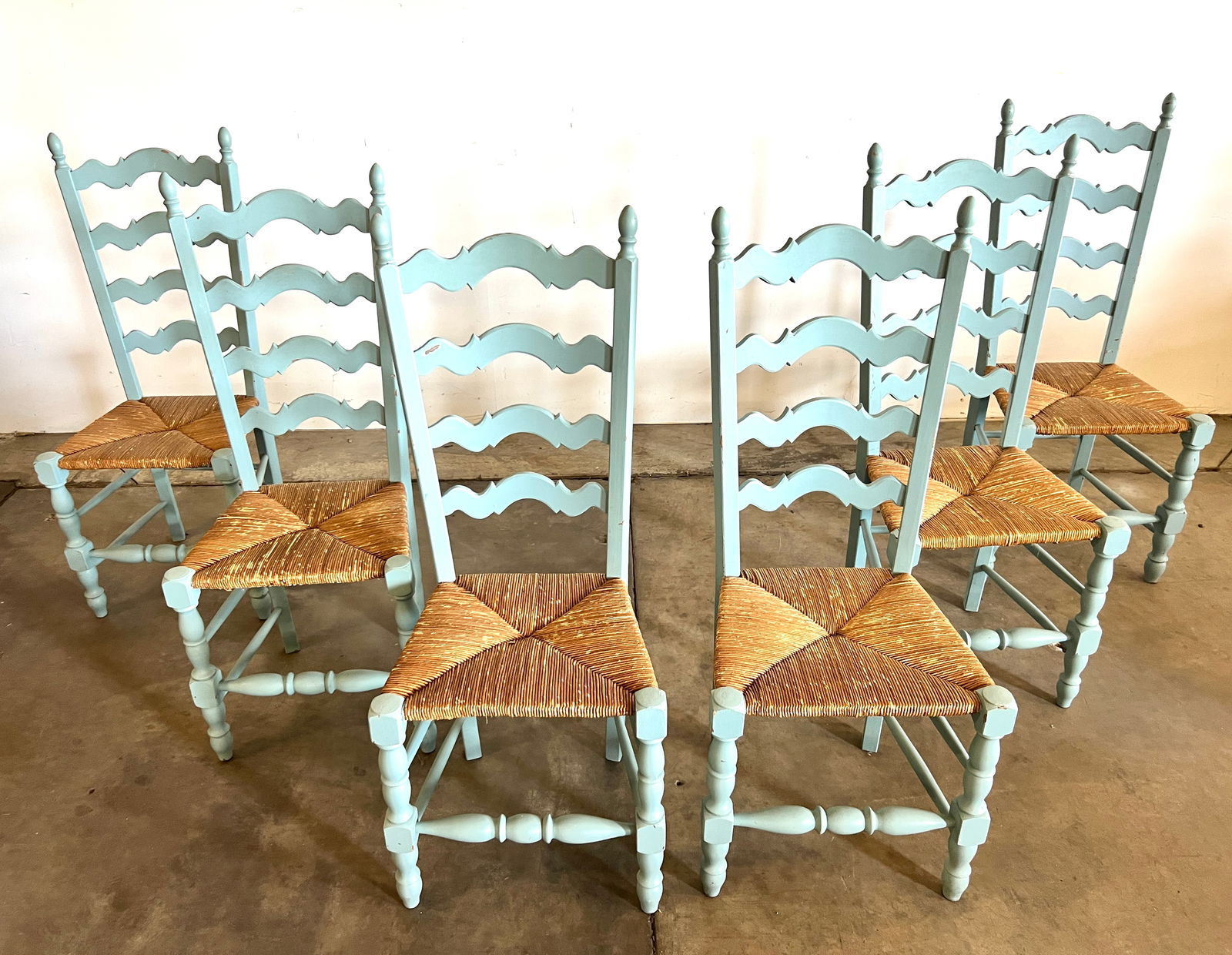 (6) FRENCH FARMHOUSE RUSH WOVEN DINING CHAIRS (1 of 14)