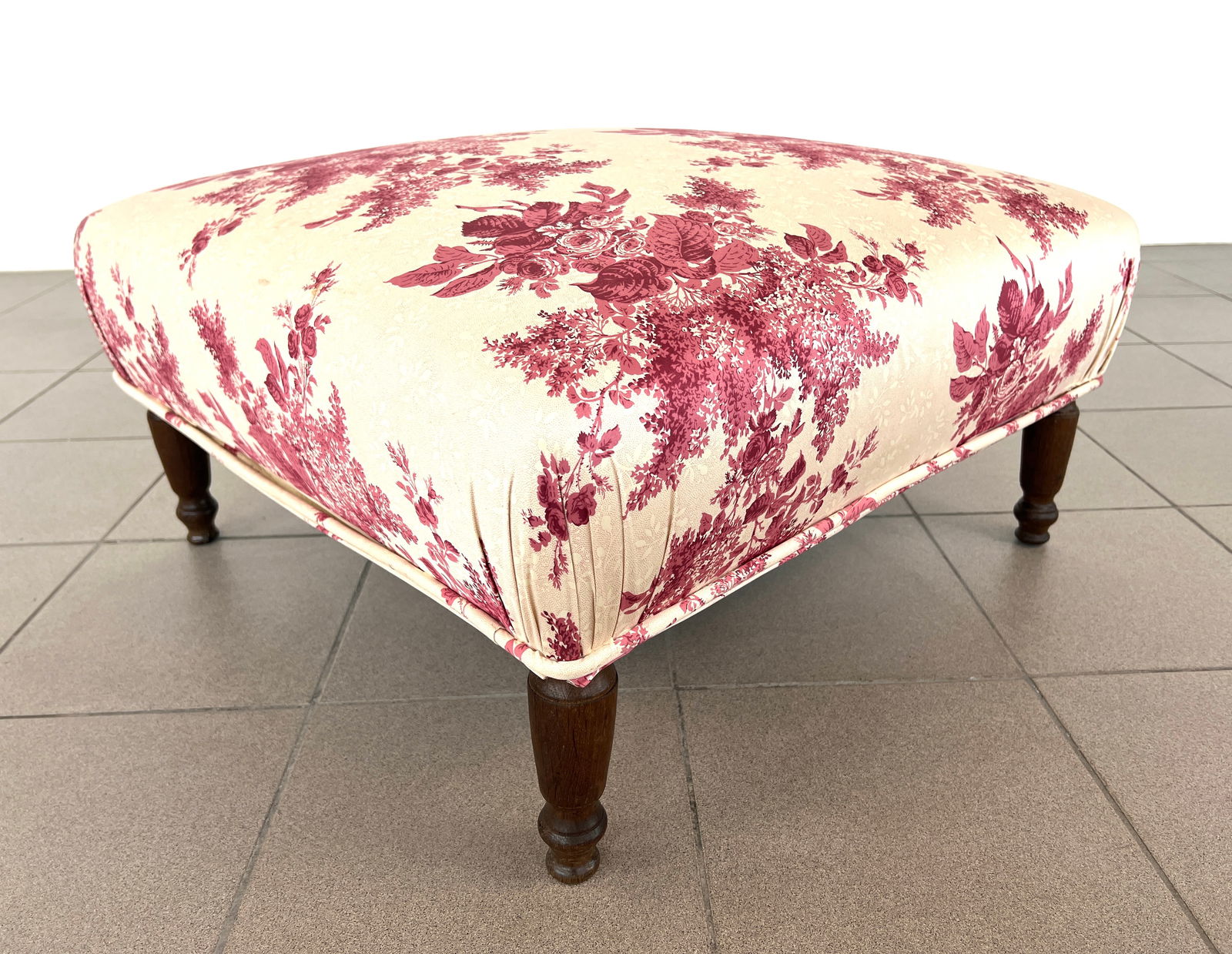 FRENCH OTTOMAN, ORIGINAL UPHOLSTERY (1 of 8)