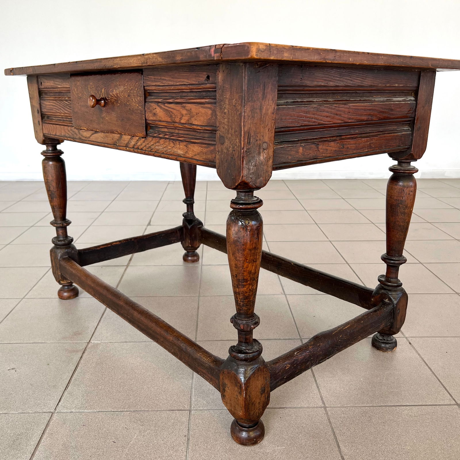 19TH C FRENCH OAK TAVERN TABLE DESK (1 of 14)