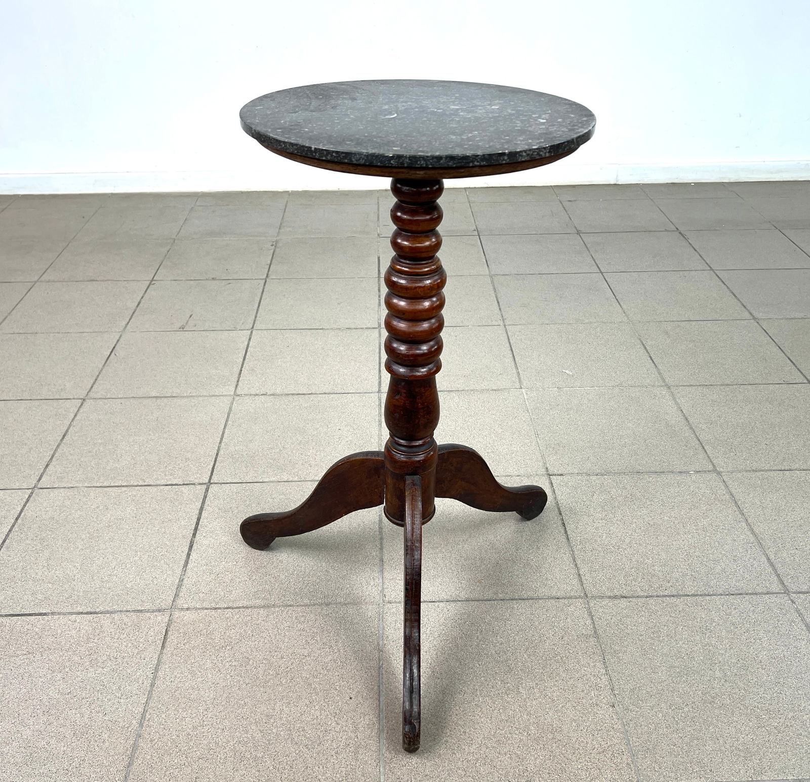 ANTIQUE FRENCH GRANITE TOP SIDE TABLE (1 of 8)