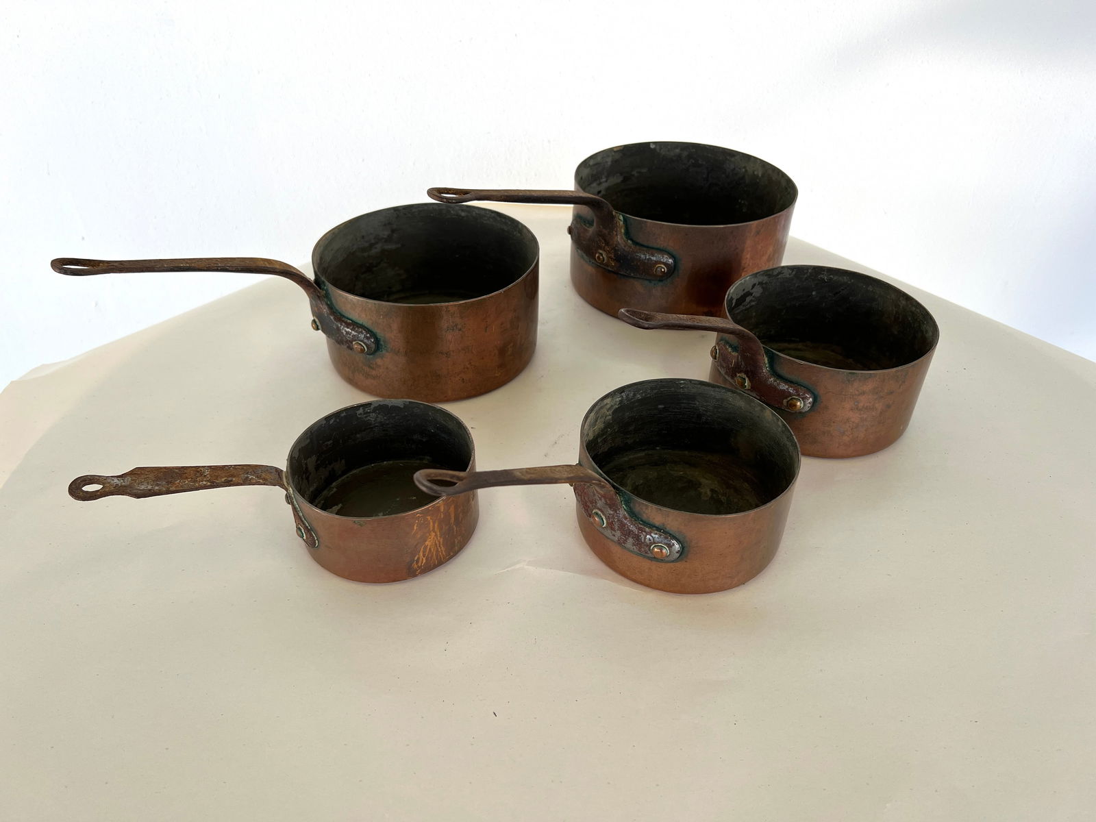 (5) ANTIQUE FRENCH COPPER POTS (1 of 7)