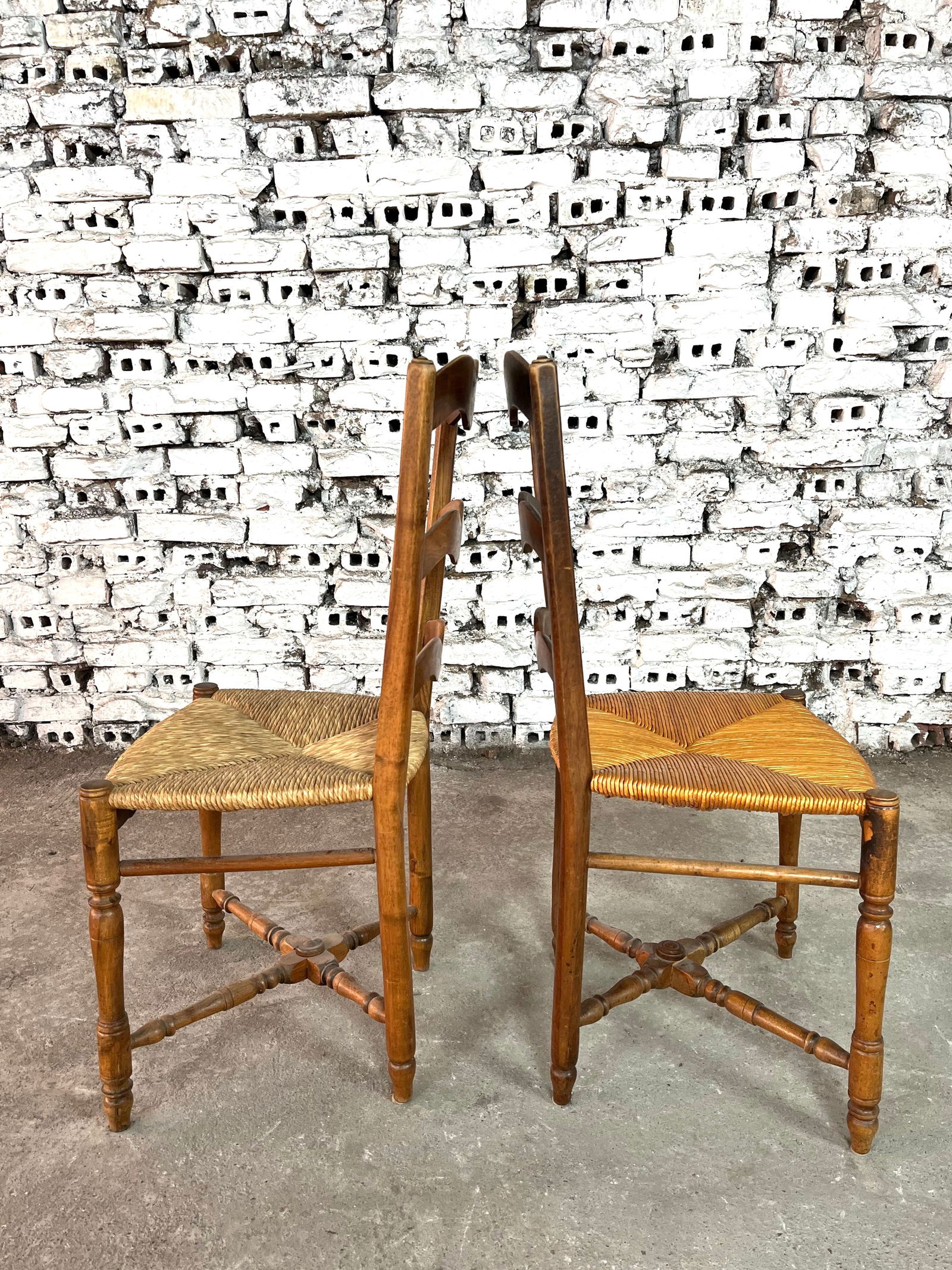 (2) FRENCH FARMHOUSE OAK DINING CHAIRS (1 of 5)