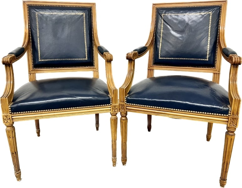 (2) SWISS BANKERS LOUIS XVI STYLE ARMCHAIRS (1 of 6)