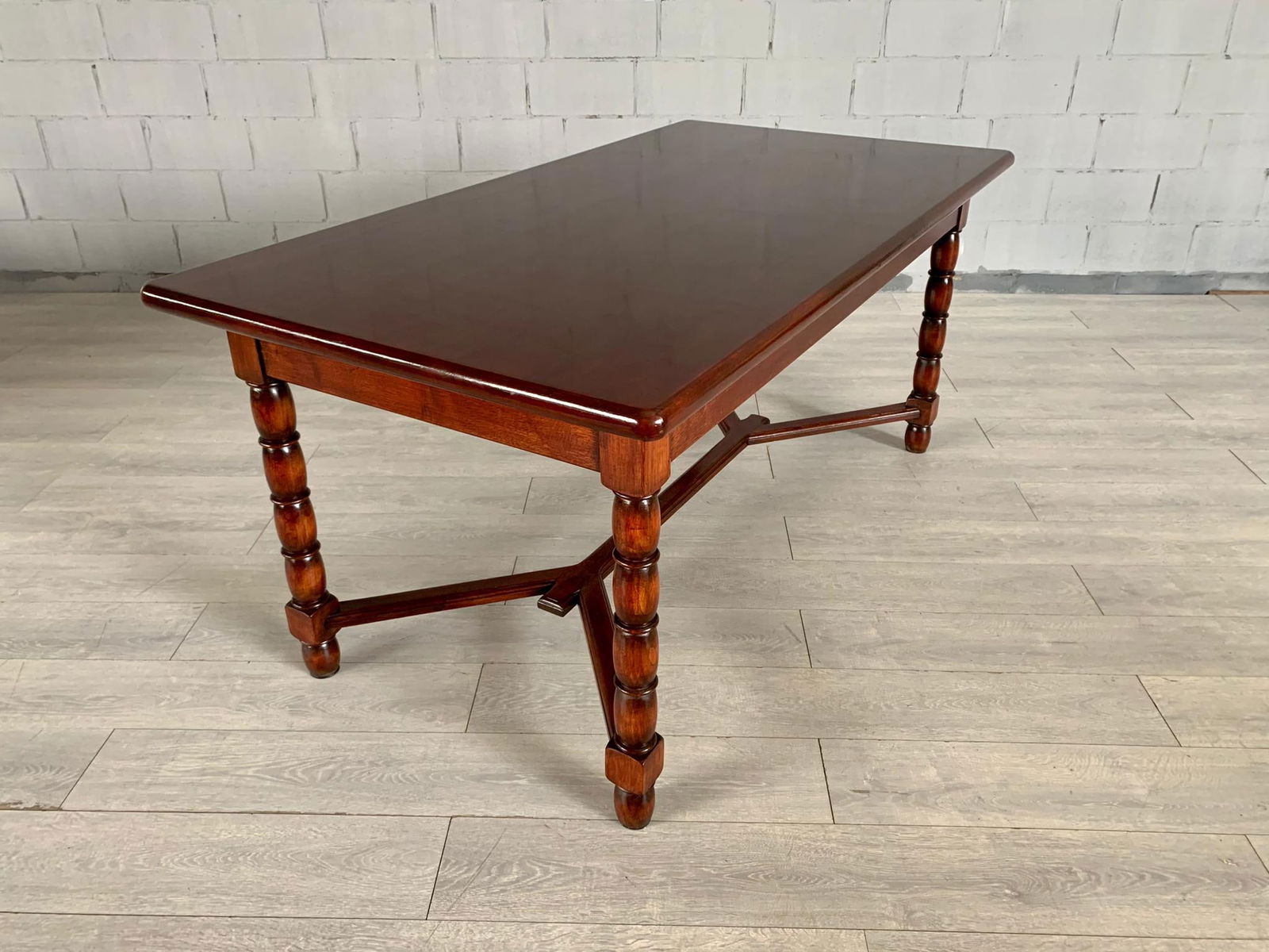 VINTAGE SOLID FRENCH OAK TRESTLE DINING TABLE (1 of 11)