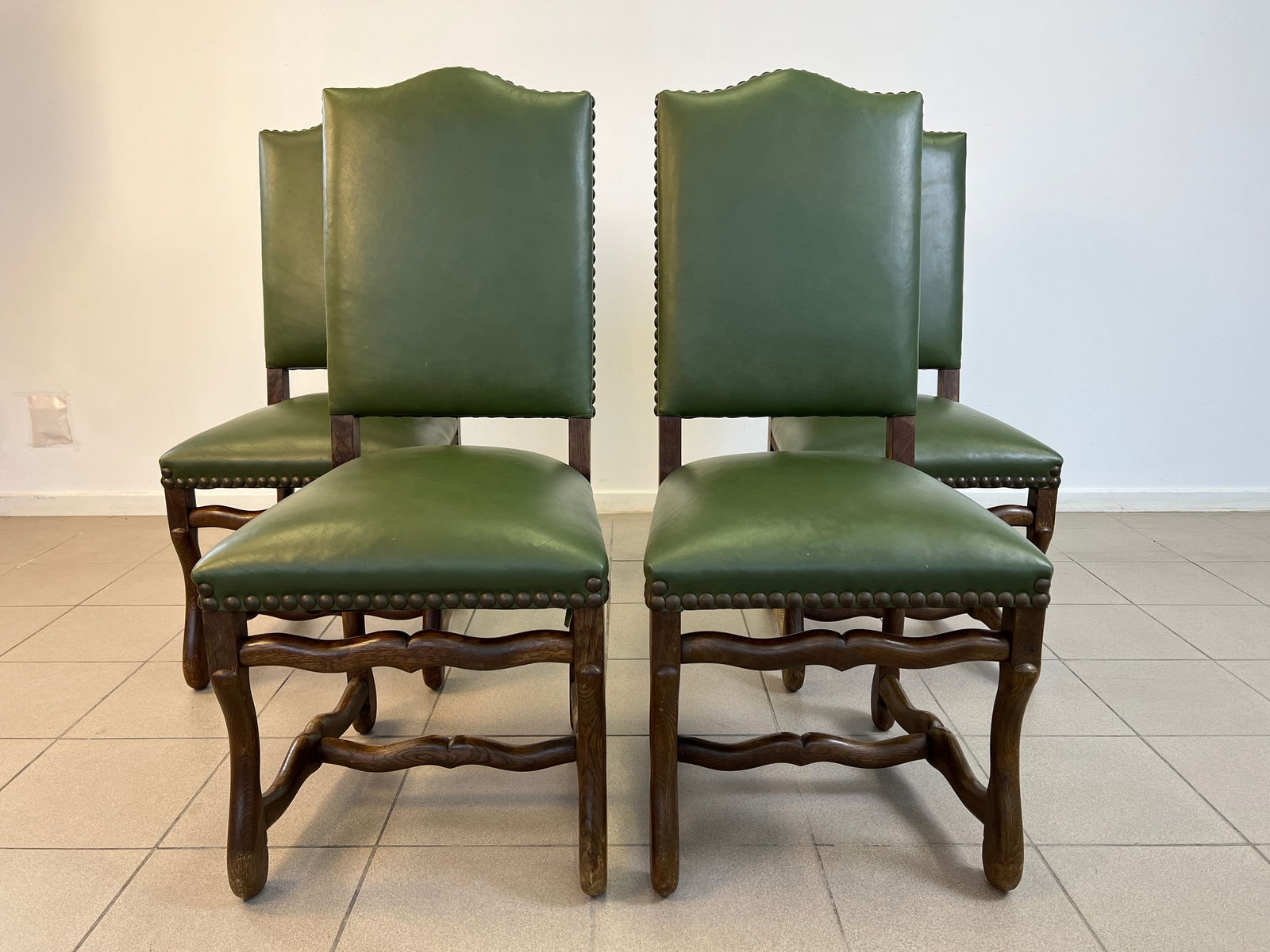 (4) FRENCH LOUIS XIII LEATHER DINING CHAIRS (1 of 10)