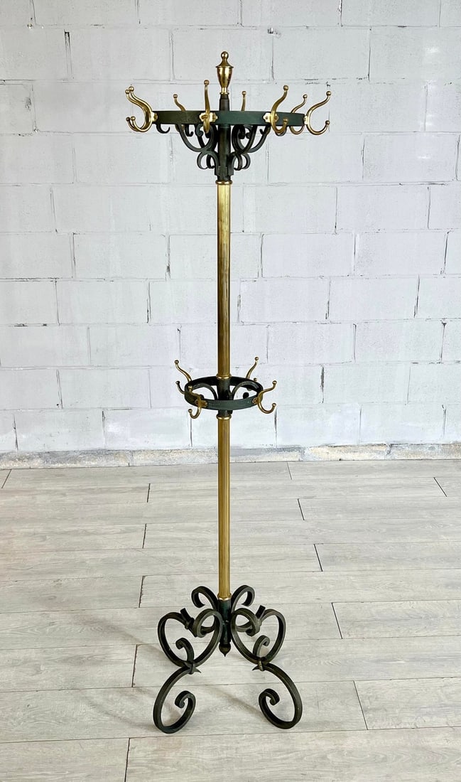 FRENCH CAST IRON GILT COAT RACK (1 of 12)