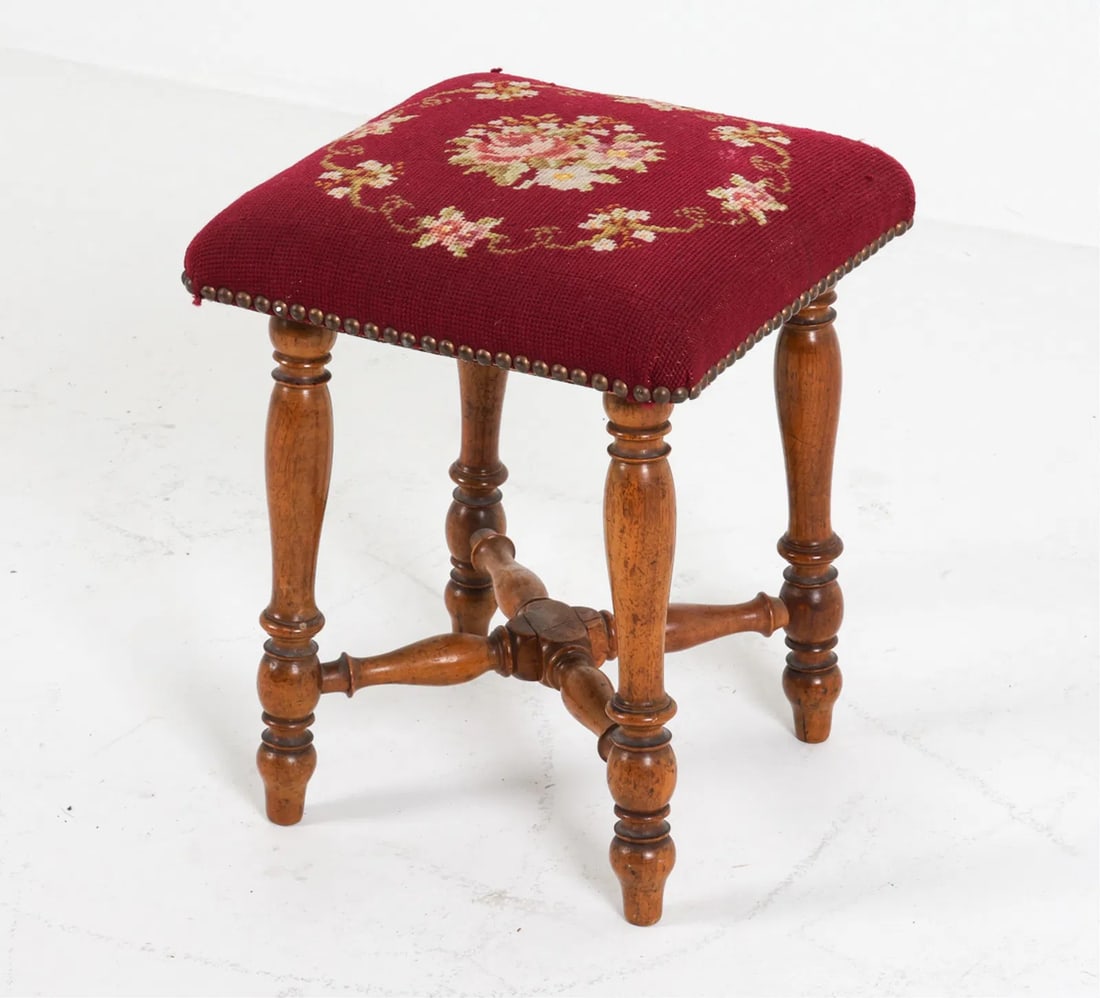 VINTAGE NEEDLEWORK STOOL (1 of 12)