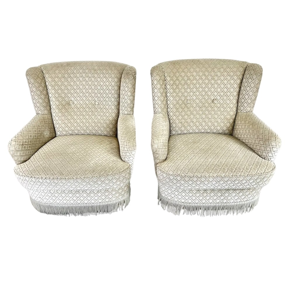 (2) VINTAGE FRENCH ARMCHAIRS WITH FRINGES (1 of 10)