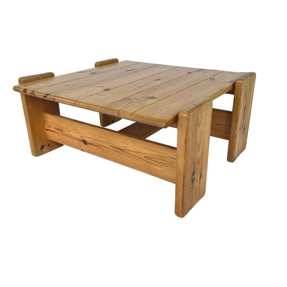 SCANDINAVIAN BRUTALIST PINE COFFEE TABLE, 1960S (1 of 11)