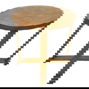 ART DECO COFFEE TABLE: Dimensions: H 24” x W 23.5”. Art Deco round coffee or side table.