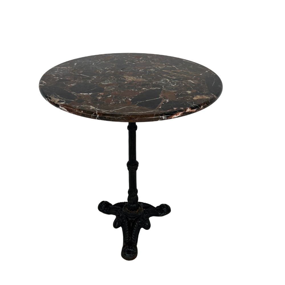 FRENCH MARBLE AND CAST IRON TABLE (1 of 9)