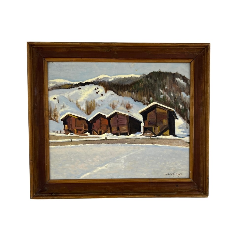ALPINE WINTER LANDSCAPE, SIGNED FORESTIER (1 of 8)