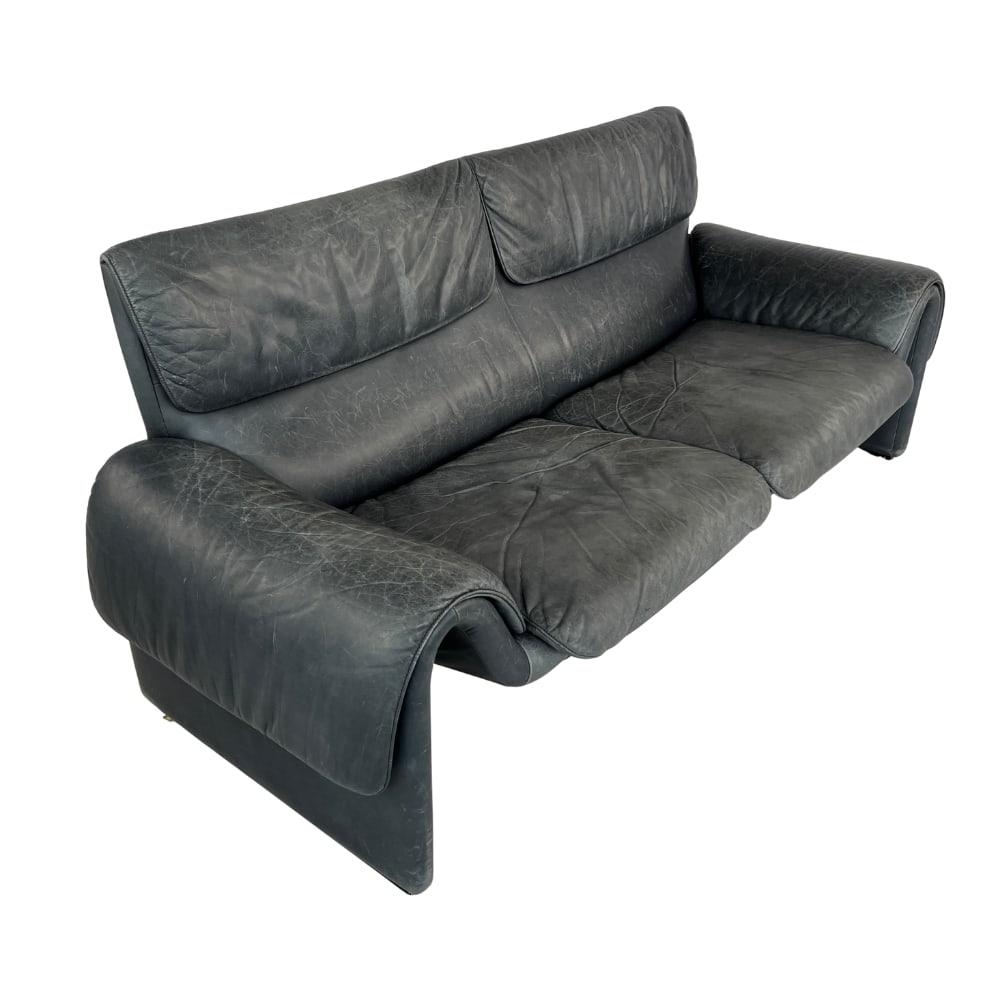 DE SEDE DS 2011 DARK GREEN BLACK LEATHER SOFA (1 of 12)