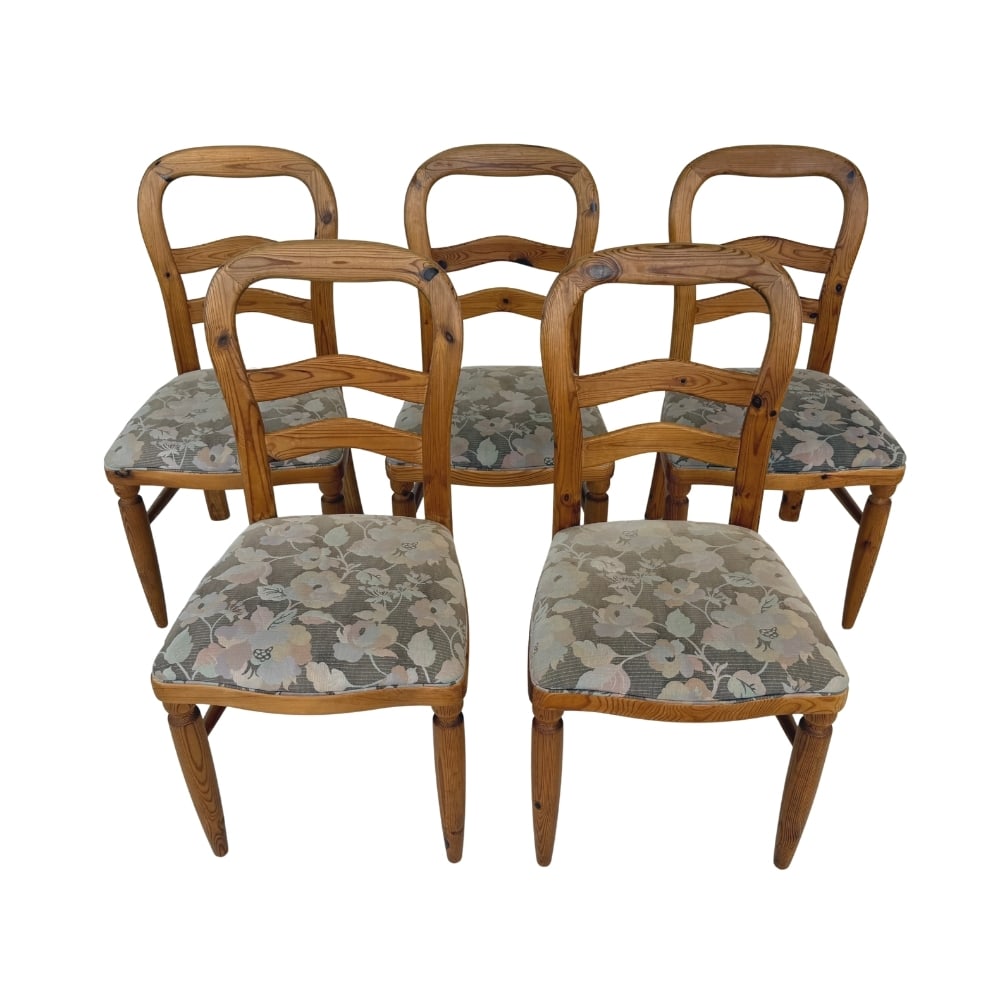 (5) VINTAGE PINE DINING CHAIRS, 1970s (1 of 14)