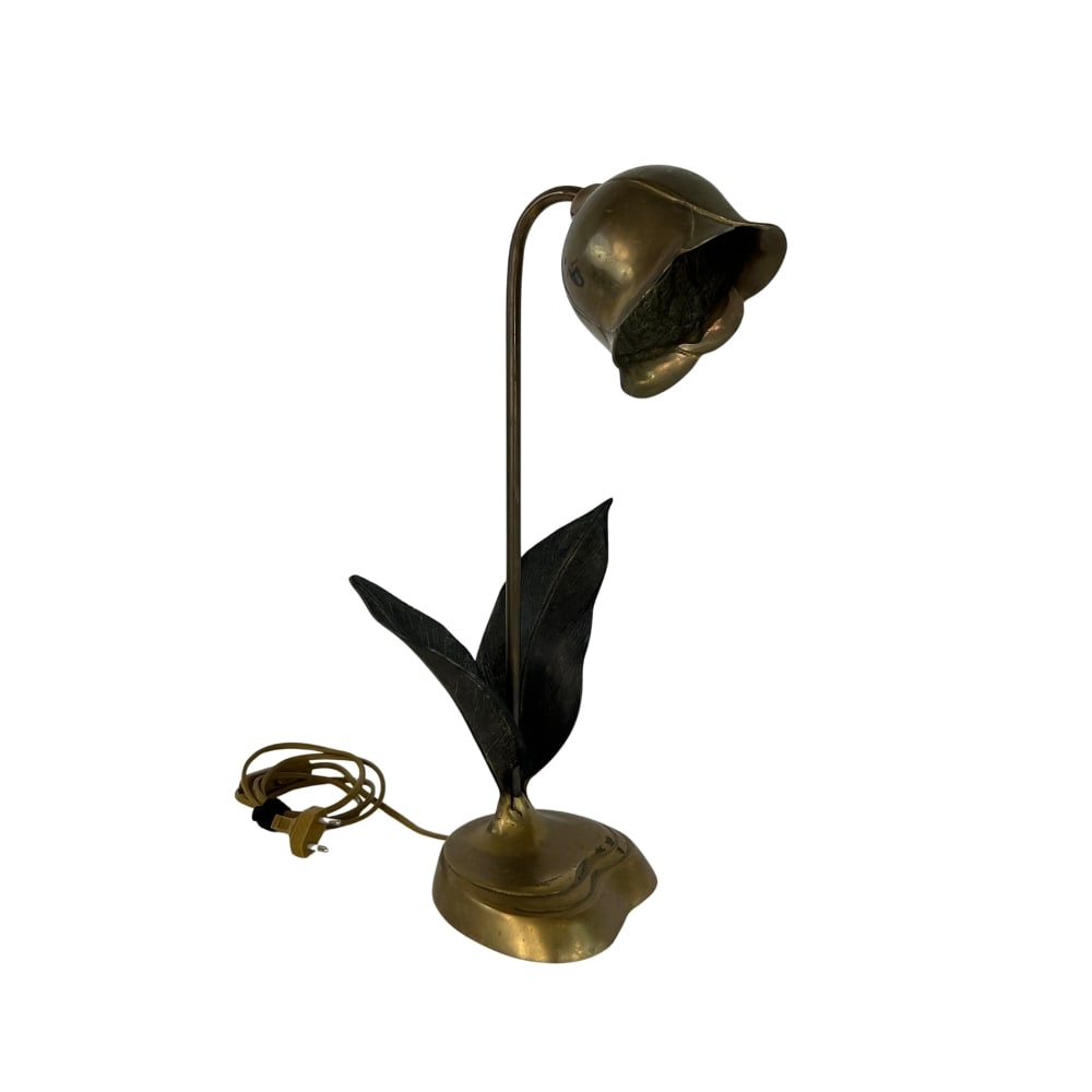 VINTAGE BRASS AND METAL TABLE LAMP (1 of 8)