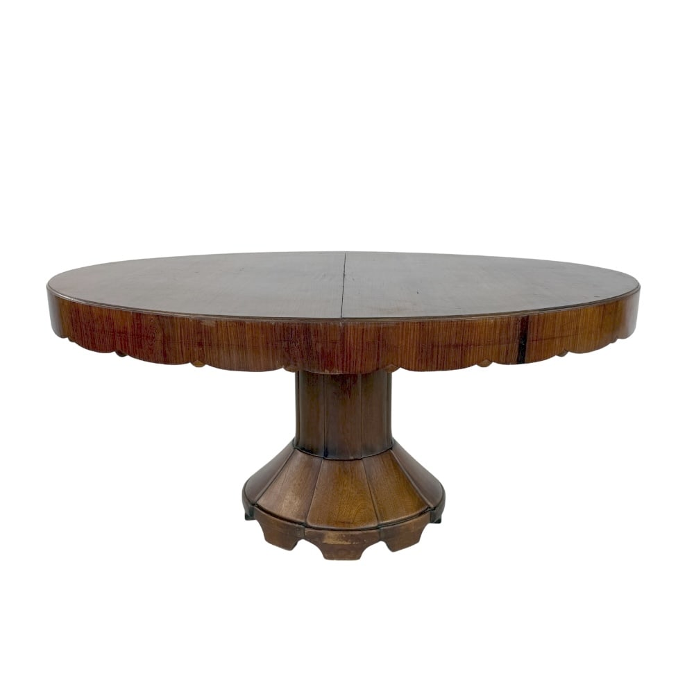 ART DECO MAHOGANY AND OAK DINING TABLE (1 of 16)