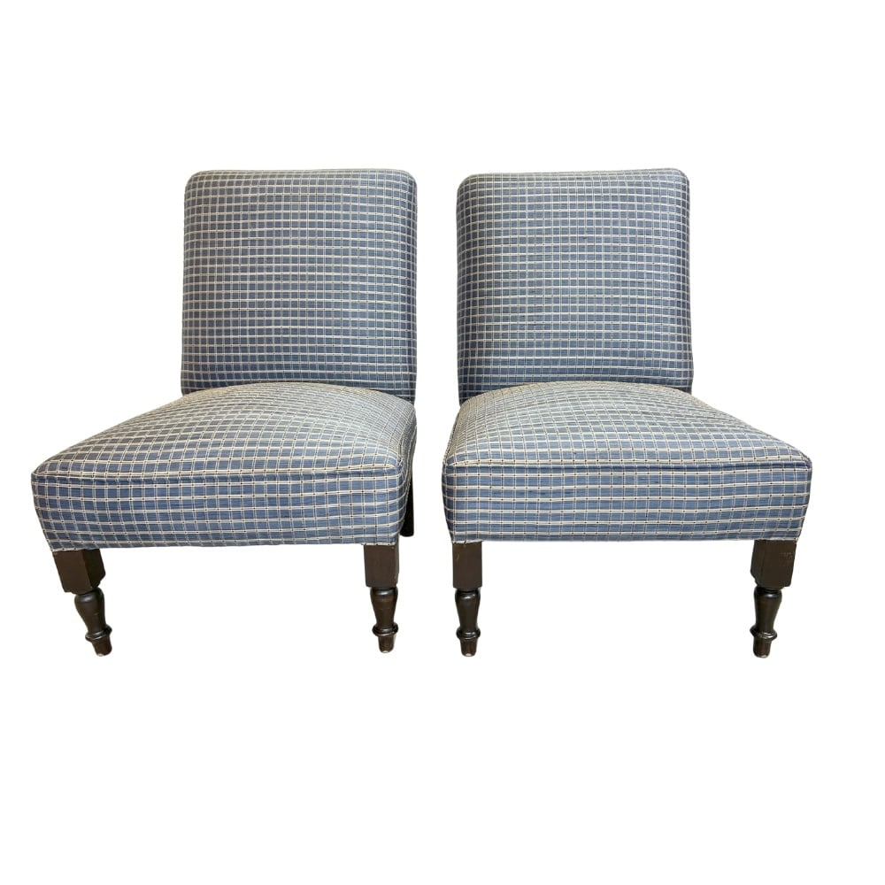 (2) FRENCH SLIPPER CHAIRS MANNER OF GEORGE SMITH (1 of 10)
