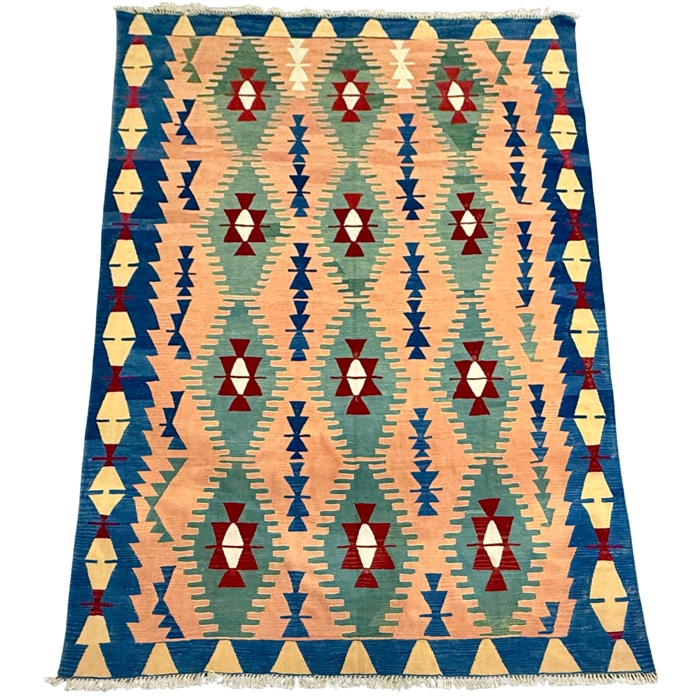 VINTAGE TURKISH ROOM SIZED WOOL KILIM RUG (1 of 9)