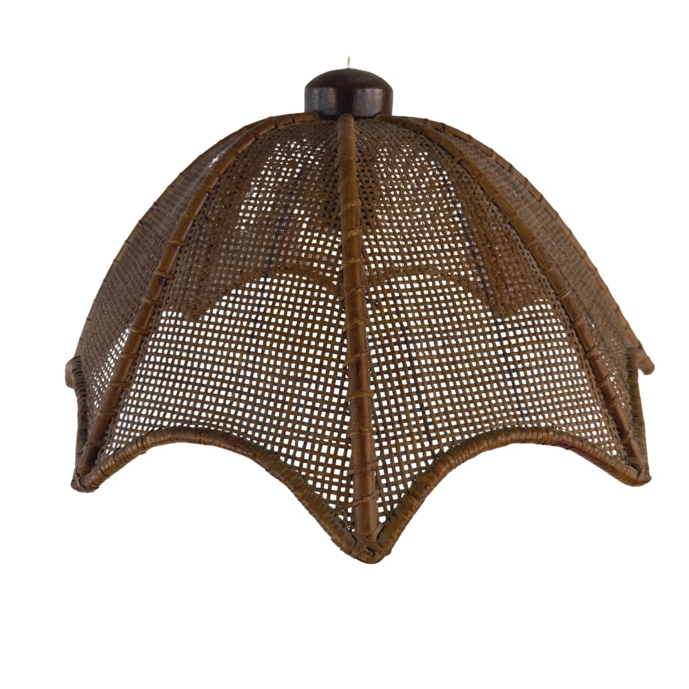 VINTAGE RATTAN SWAG LAMP (1 of 6)