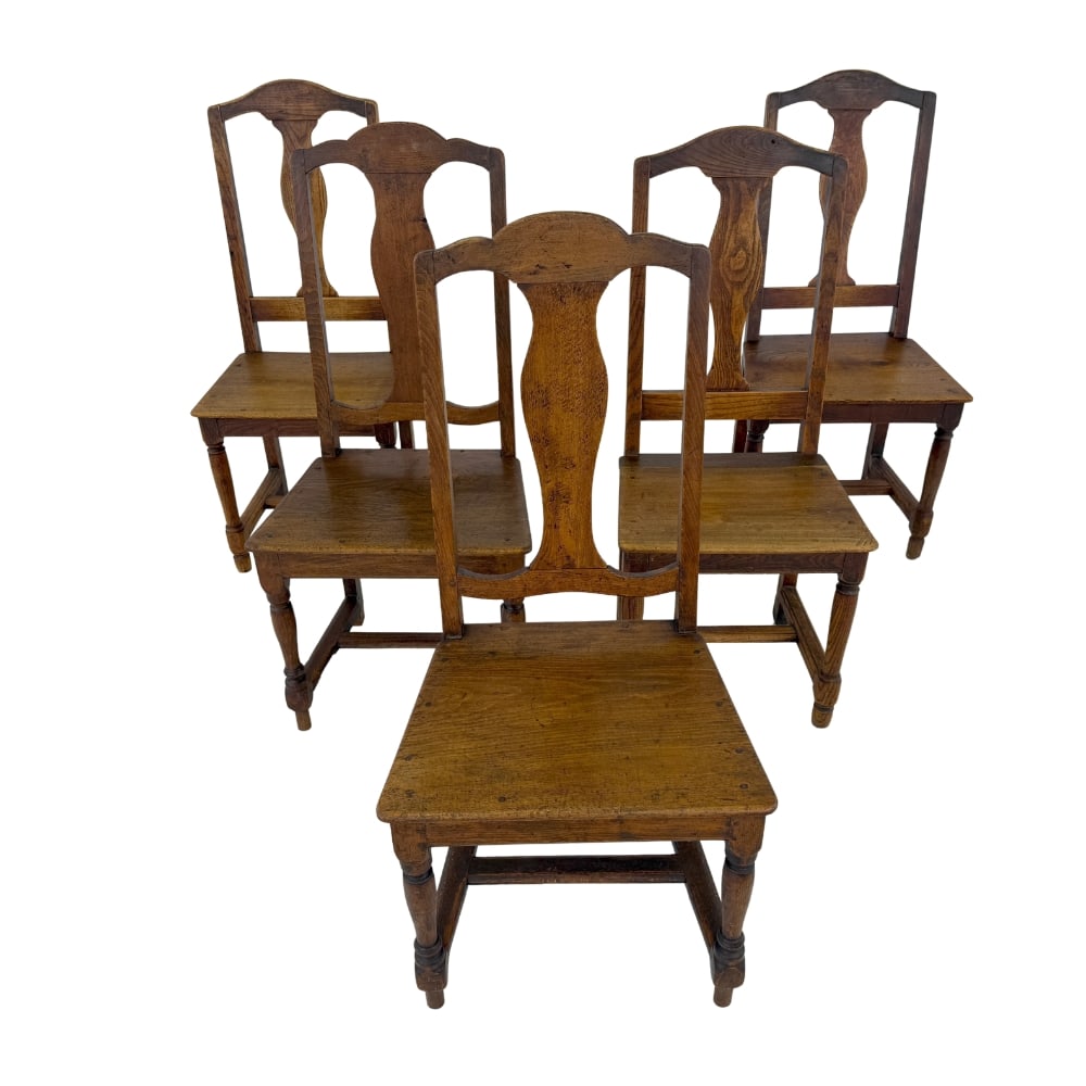 (5) DUTCH OAK DINING CHAIRS (1 of 15)