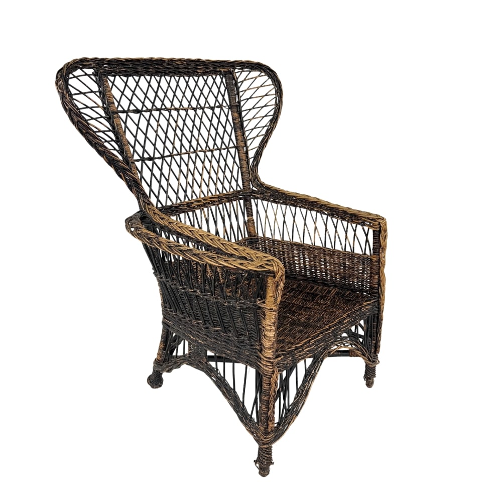 WING BACK WICKER CHAIR (1 of 15)